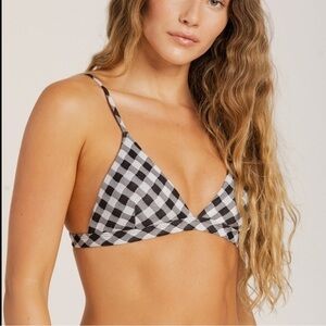 NEW! Full Tilt Black and White Checkered Bikini Top
